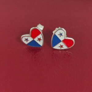 Panama Flag Earring Stud Earrings Exclusive Designed Women Jewelry S925 Silver
